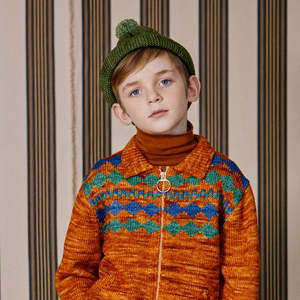 Kids Misha & Puff Garter Hat - Basil Green | Garmentory