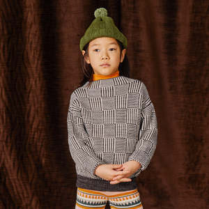 Kids Misha & Puff Garter Hat - Basil Green | Garmentory