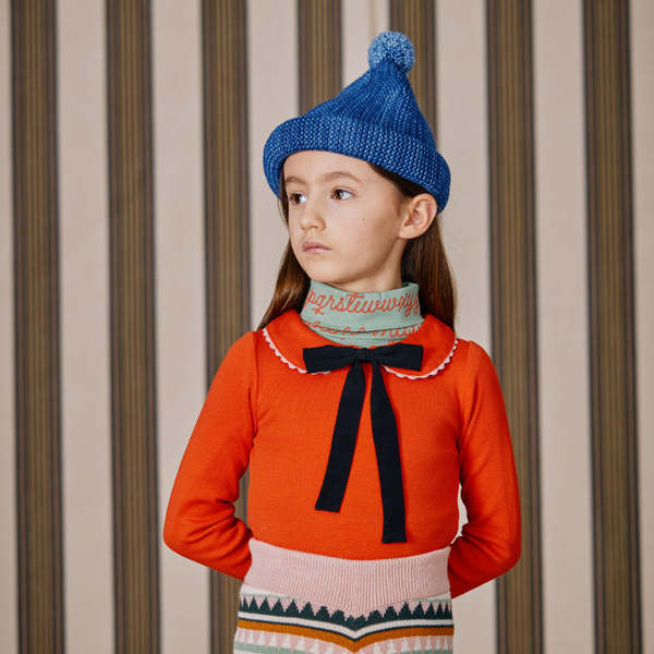 Kids Misha & Puff Garter Hat - Blueberry | Garmentory