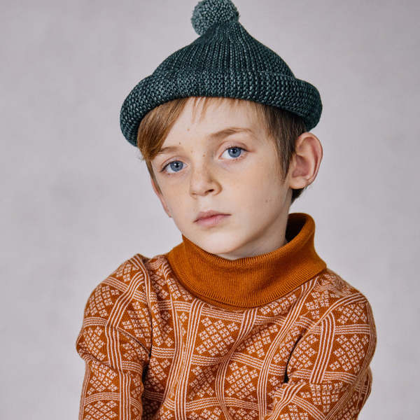 Kids Misha & Puff Garter Hat - Camp Green | Garmentory