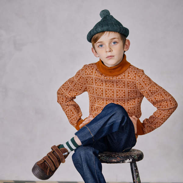 Kids Misha & Puff Garter Hat - Camp Green | Garmentory