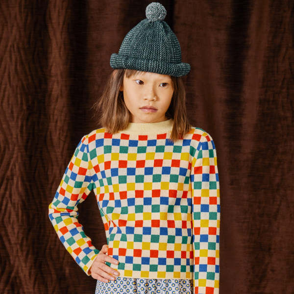 Kids Misha & Puff Garter Hat - Camp Green | Garmentory