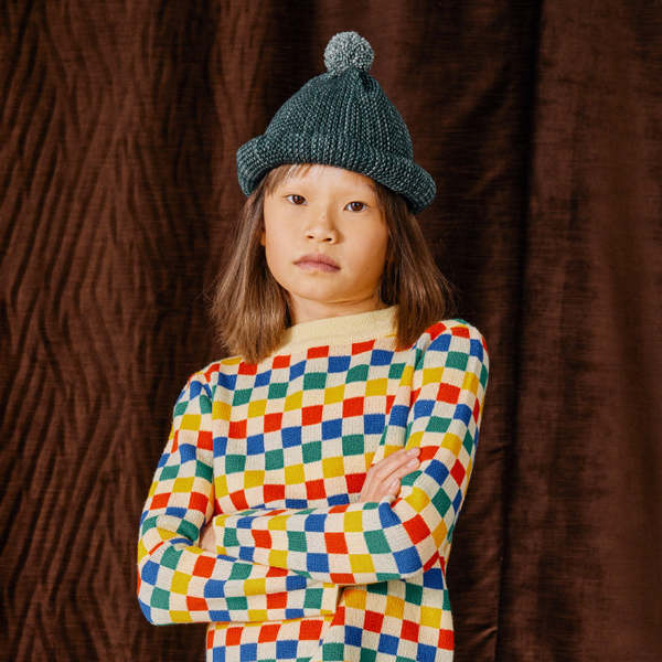 Kids Misha & Puff Garter Hat - Camp Green | Garmentory