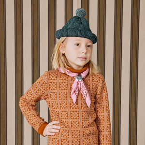 Kids Misha & Puff Garter Hat - Camp Green | Garmentory