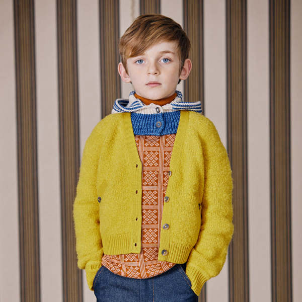 Kids Misha & Puff Garter Stripe Hood - Blueberry | Garmentory