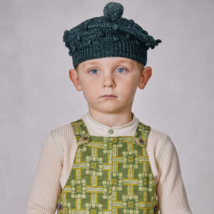 Kids Misha & Puff Popcorn Beret Hat - Camp Green | Garmentory