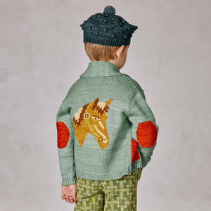 Kids Misha & Puff Popcorn Beret Hat - Camp Green | Garmentory