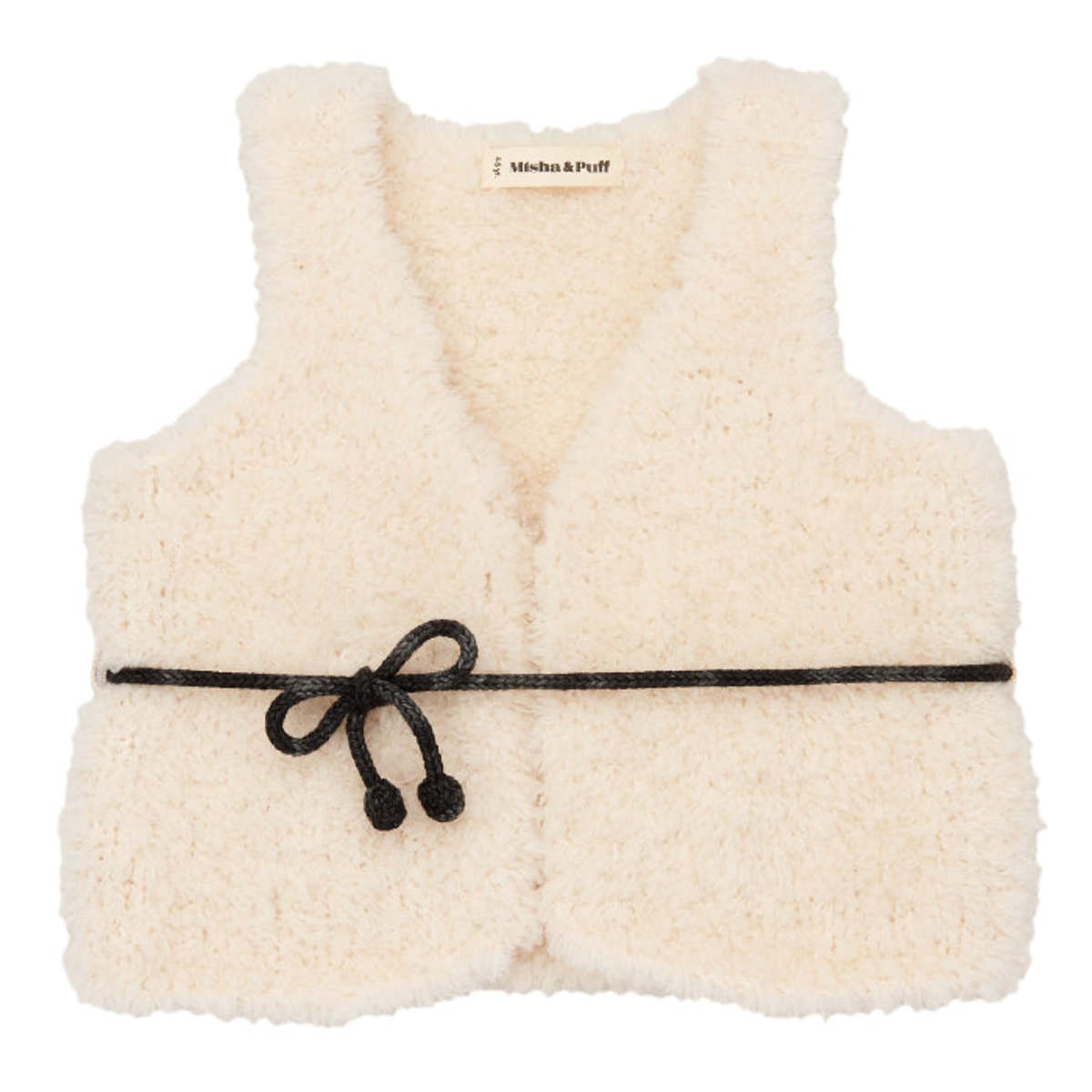 Kids Misha & Puff Woolly Vest - String Cream | Garmentory 