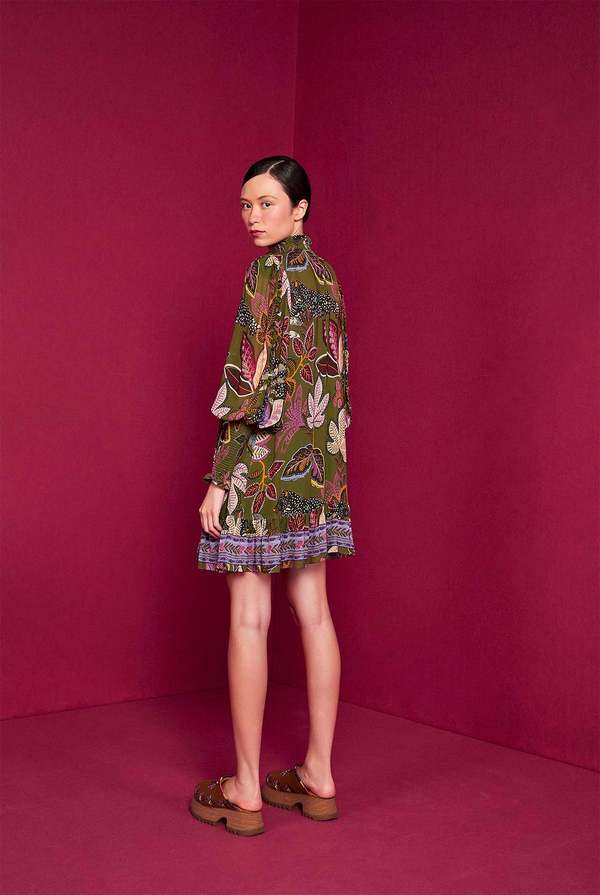 Farm Rio Mini Dress - Wild Jungle Green | Garmentory