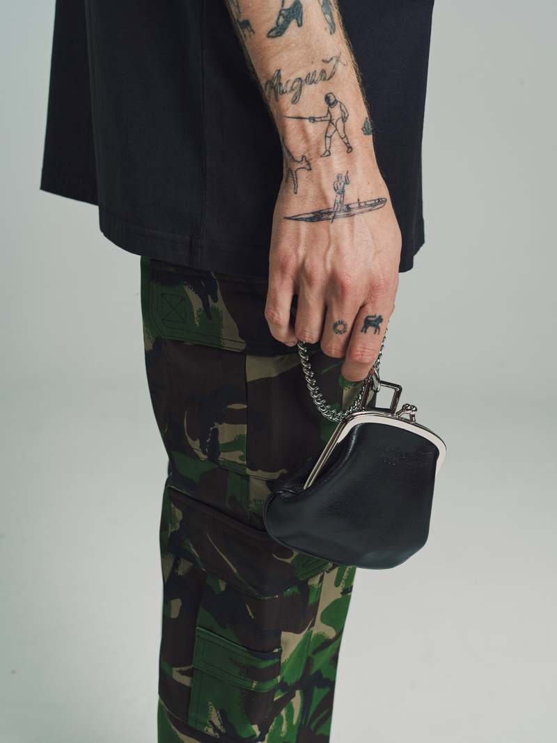 Martine Rose Leather Coin Pouch Keychain - Black | Garmentory