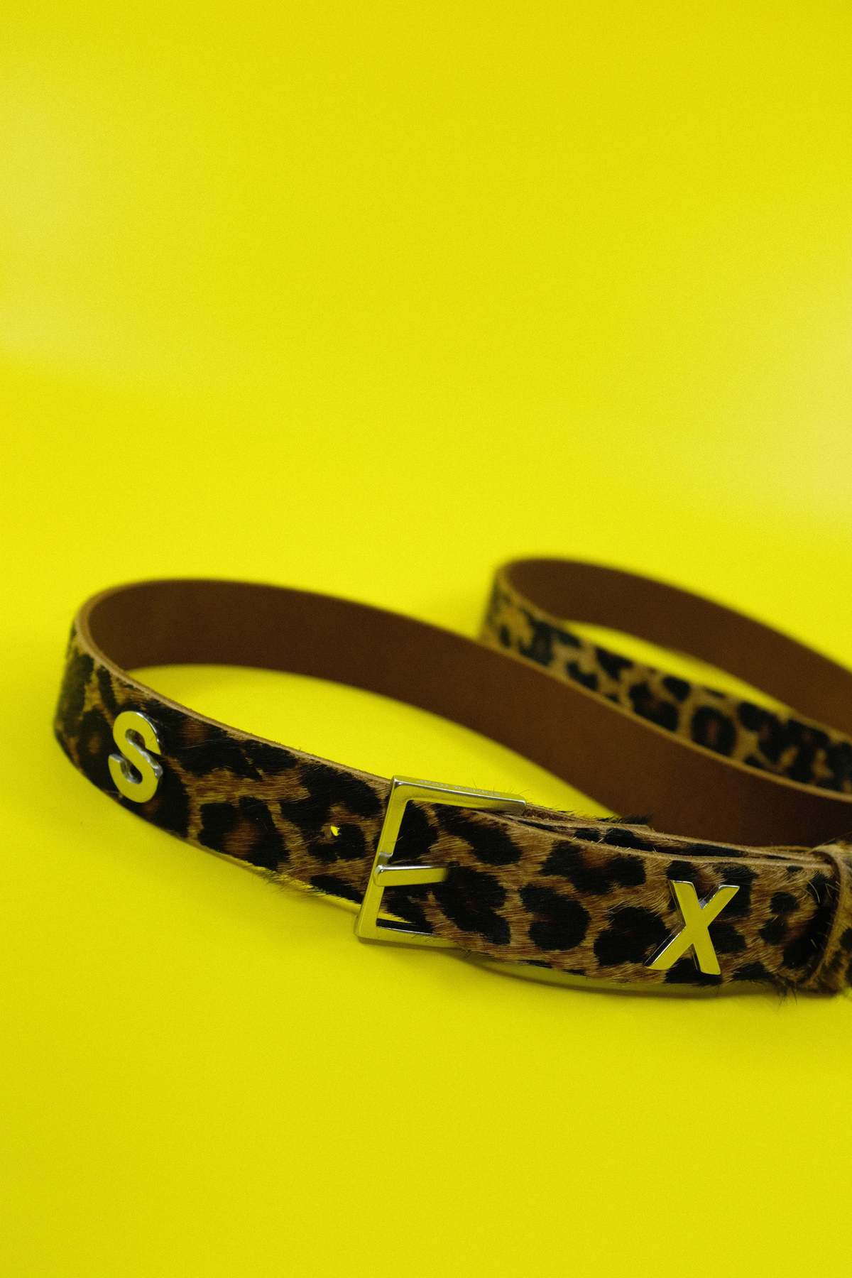 Martine Rose Faux Fur SEX Leather Belt - Cheetah | Garmentory