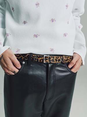 Martine Rose Faux Fur SEX Leather Belt - Cheetah | Garmentory