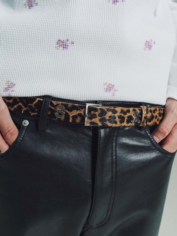 Martine Rose Faux Fur SEX Leather Belt - Cheetah | Garmentory