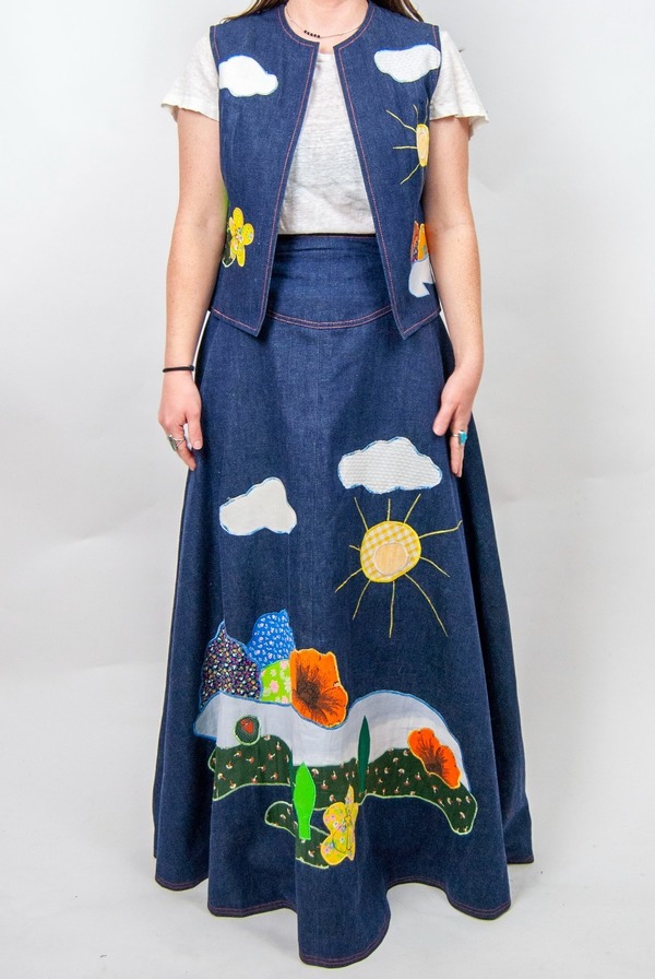 70s 2024 applique skirt