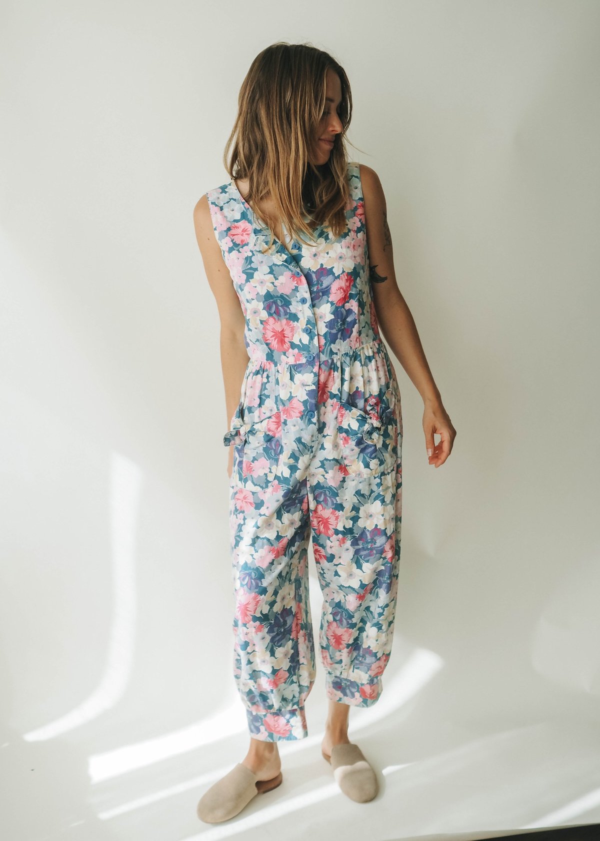 Vintage 1980s Jumpsuit - Floral | Garmentory