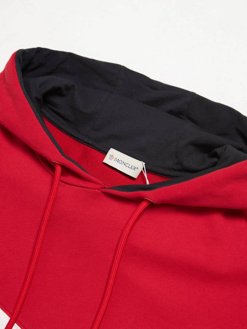 ★韓国の人気★【MONCLER】★MONCLER COLOUR BLOCK HOODIE★ NEW MONCLER COLOR BLOCK BLACK LOGO COTTON HOODIE SWEATSHIRT