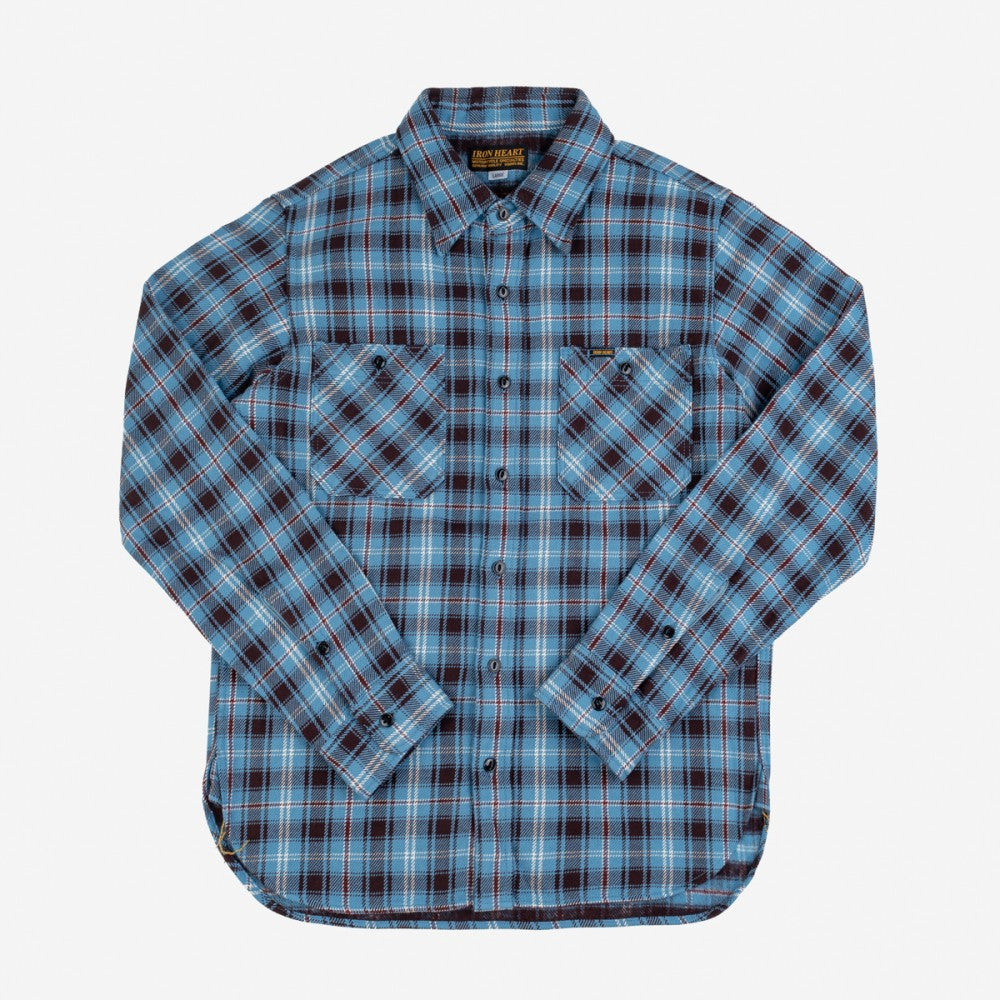 Iron Heart IHSH-339-SAX Ultra Heavy Flannel Blanket Check Work