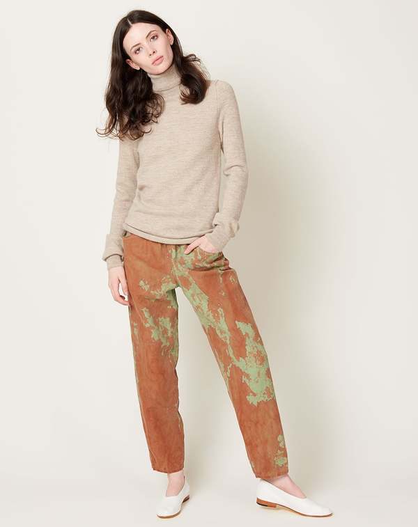 Anntian Slim Easy Pant Cloudy Dyed Rust Mint Garmentory