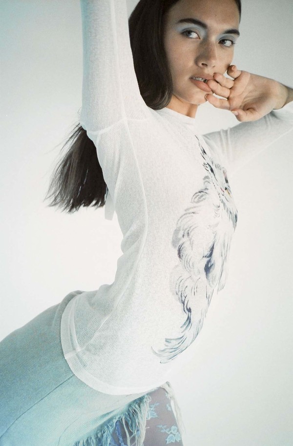 Yuhan Wang Cat Printed Top - White | Garmentory