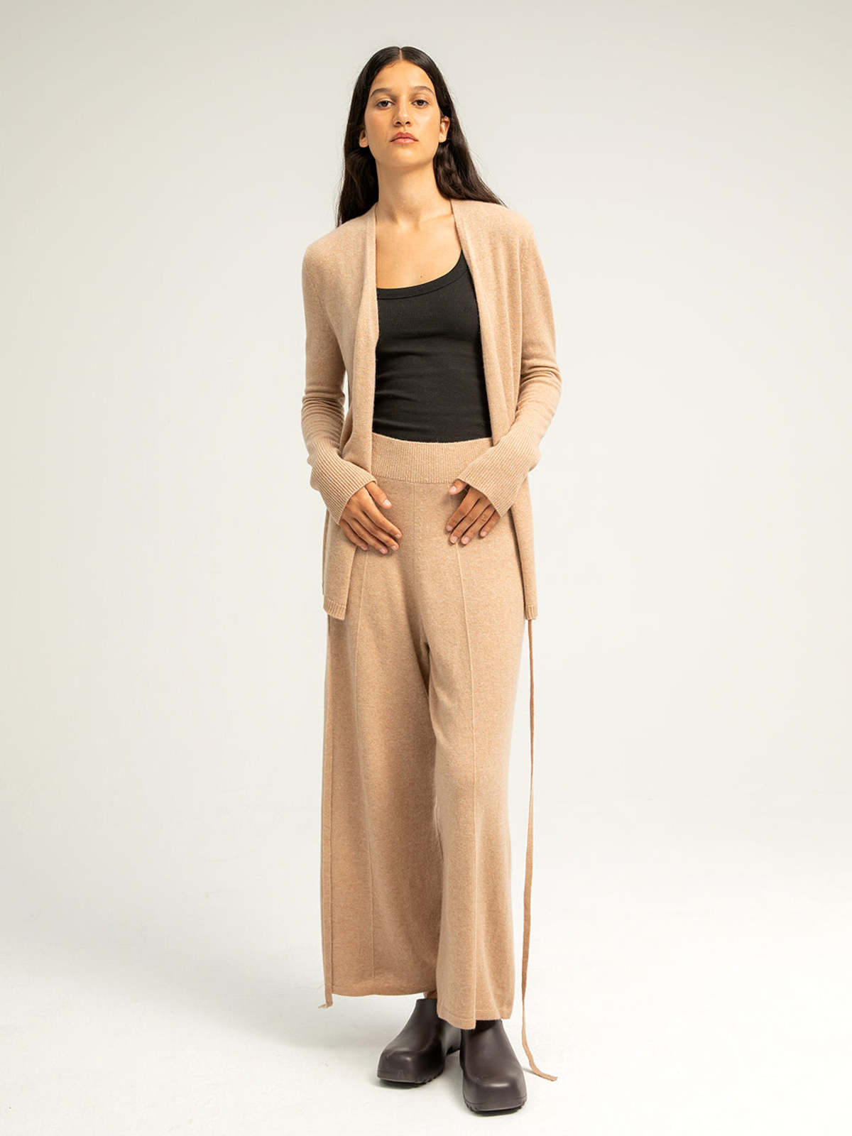 PURECASHMERE NYC Loose Fit Pants - Camel - Image 1 of 8