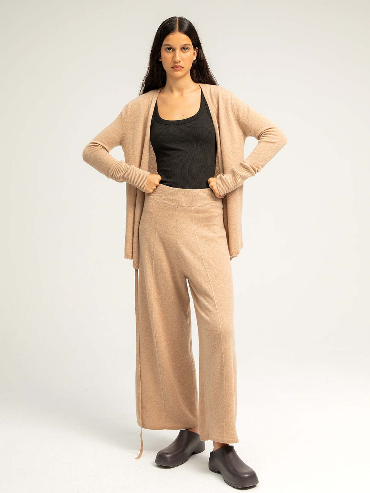 PURECASHMERE NYC Loose Fit Pants - Camel - Image 3 of 8