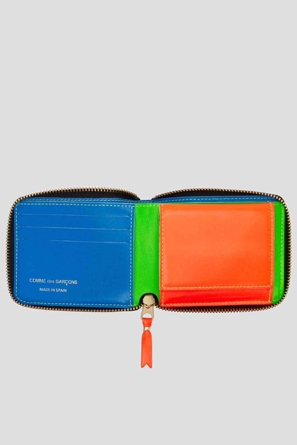 COMME des GARCONS WALLET 国内買付 Super Fluo Comme des Garcons Men's Super Fluo Leather Zip Wallet