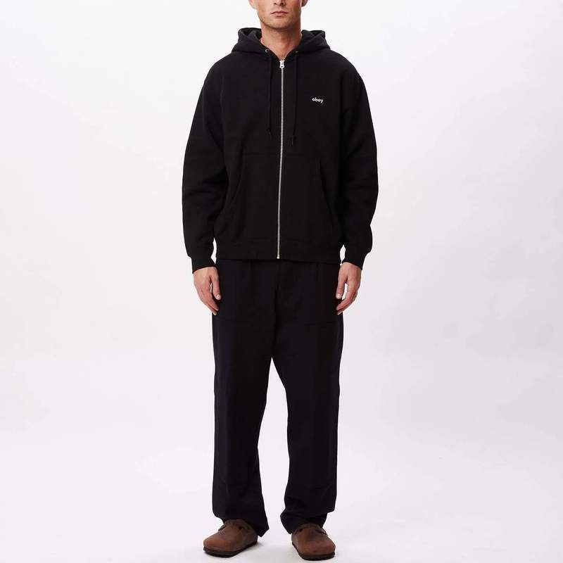 ★OBEY/オベイ Est. Works Bold Zip-Up Hoodie 関税込★ Shop Obey Established Works Bold Zip-Hoodie (black) online