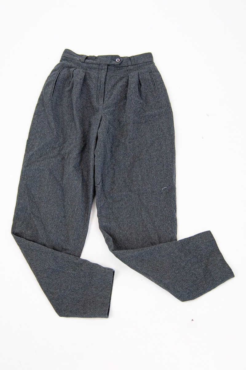 80’s〜 Euro Vintage Wool Trousers 80s 90s High Waist Pleated Oatmeal Cream Wool Trousers