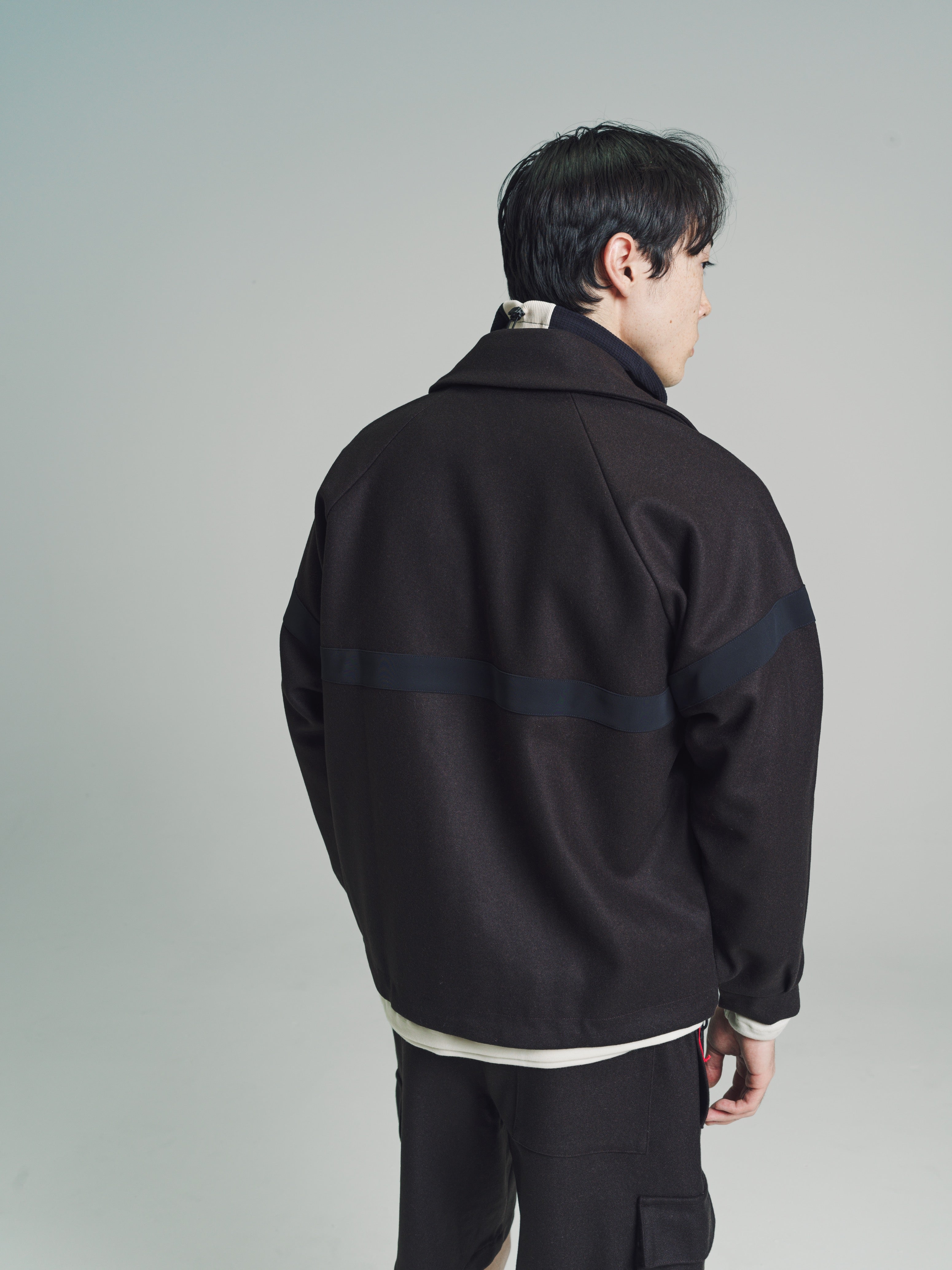 GR10K Soil Wool Panno Raglan Jacket Brown Garmentory