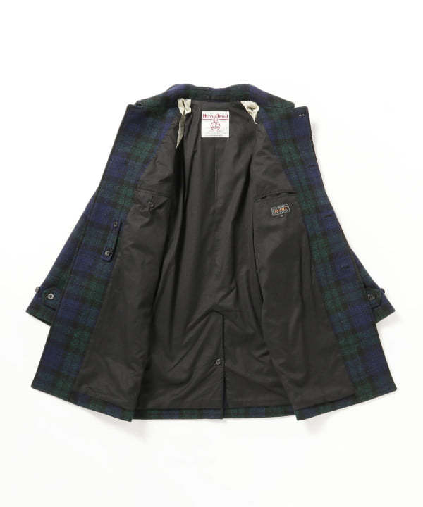 Beams Plus Bal Collar Coat Harris Tweed - BLACK WATCH