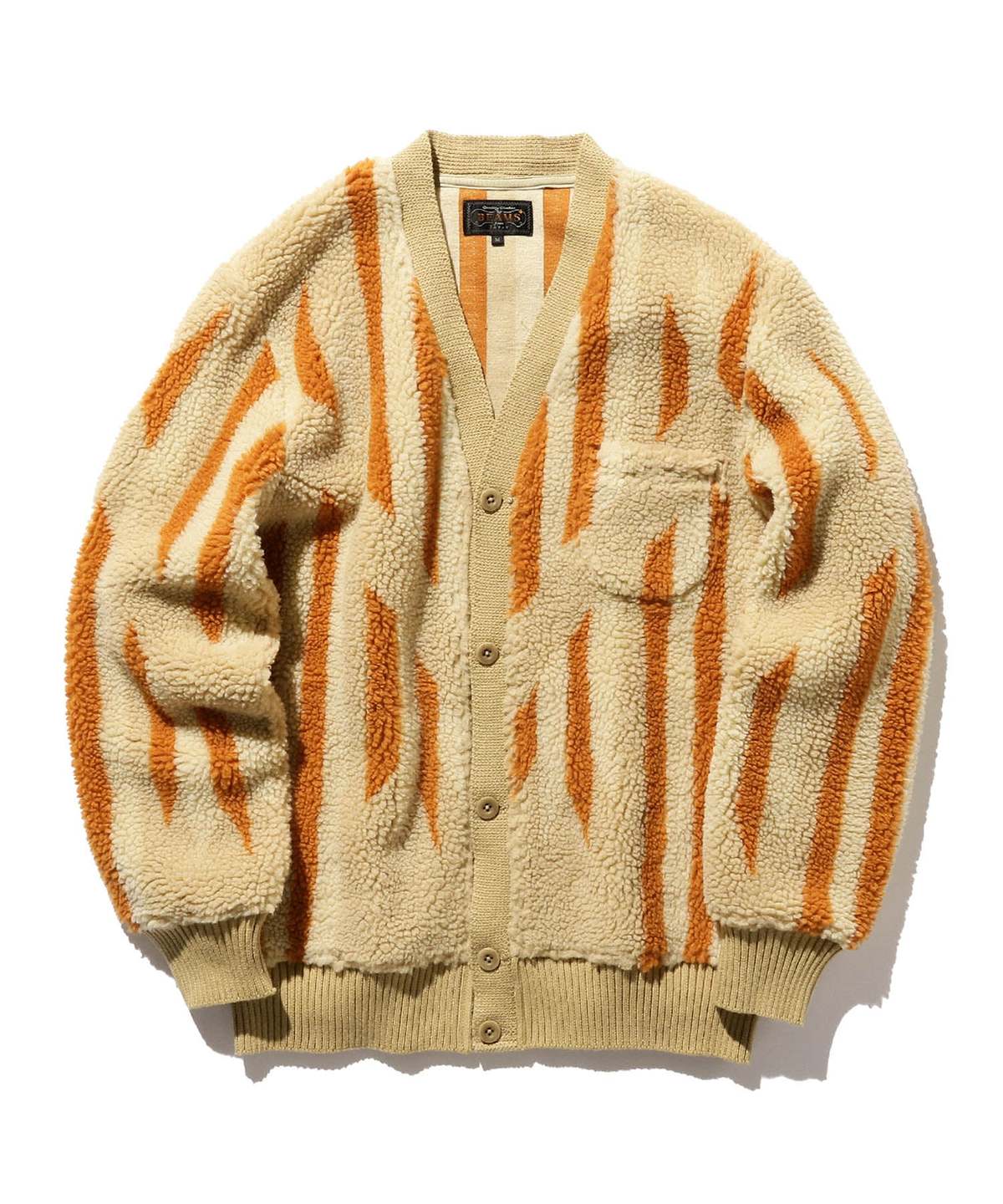 Beams Plus Boa Native Rag Pattern Cardigan - Beige | Garmentory