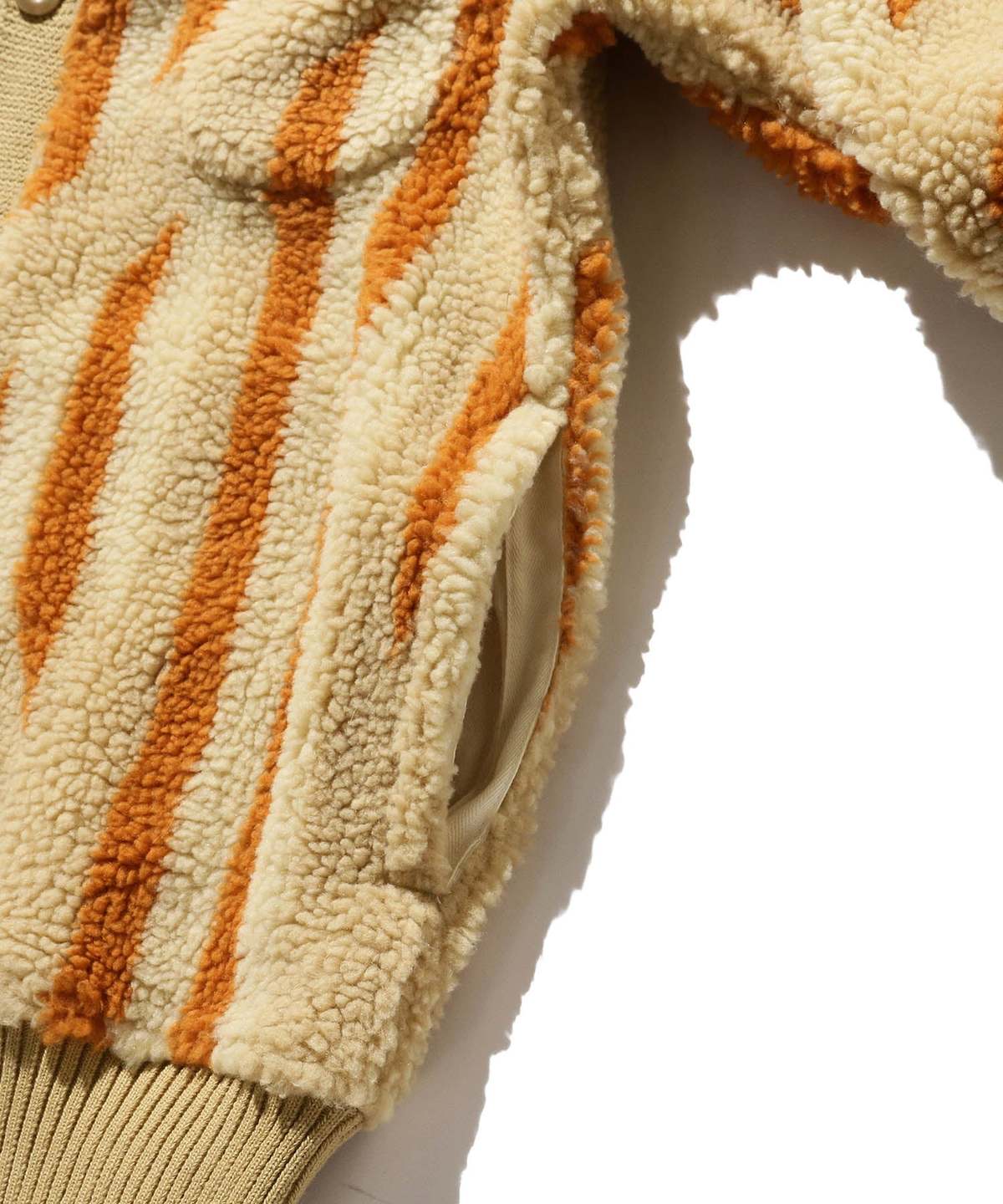 Beams Plus Boa Native Rag Pattern Cardigan - Beige | Garmentory