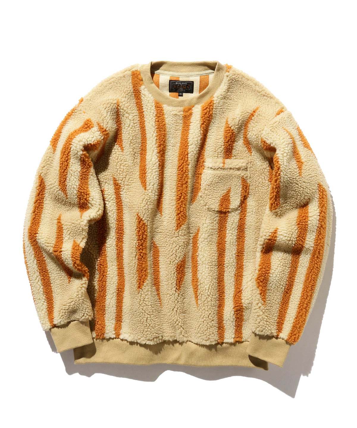 Beams Plus Crew Boa Native Rag Pattern Sweater - Beige | Garmentory