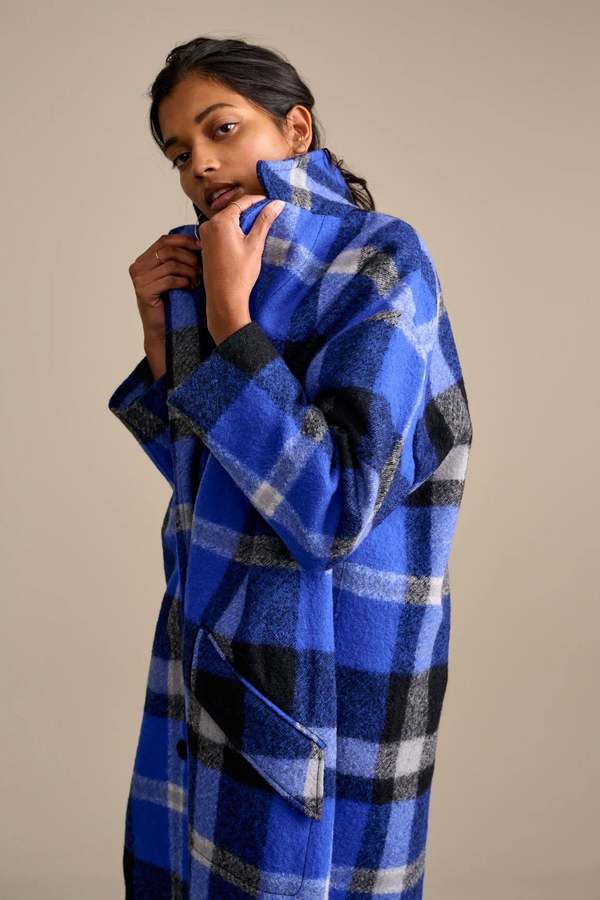 Bellerose Clara Coat Blue Check Garmentory
