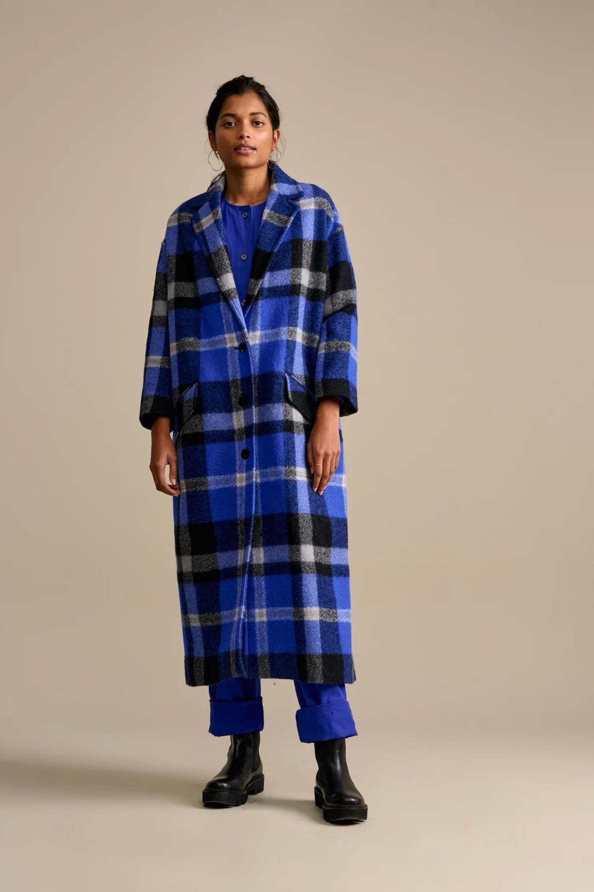 Bellerose Clara Coat Blue Check Garmentory
