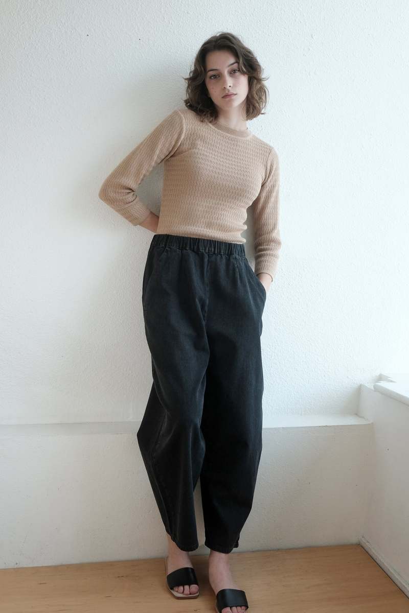 Micaela Greg Barrel Pant - Faded Black