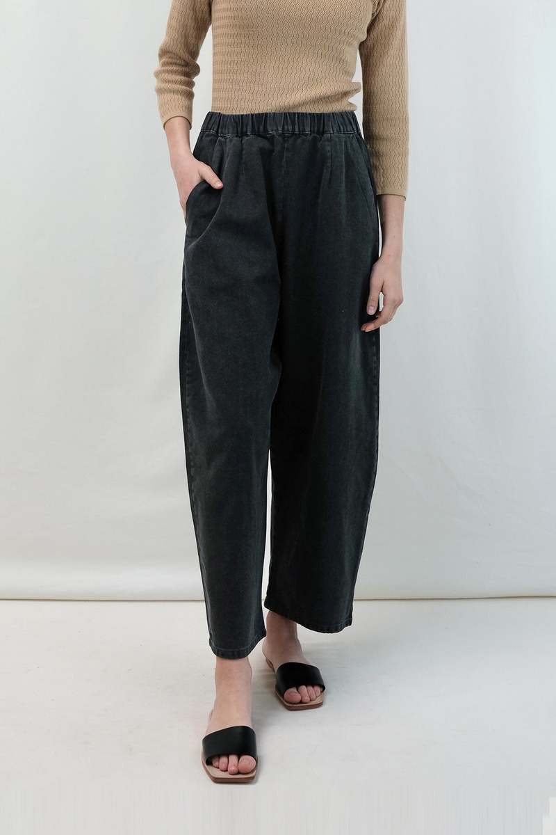 Micaela Greg Barrel Pant - Faded Black