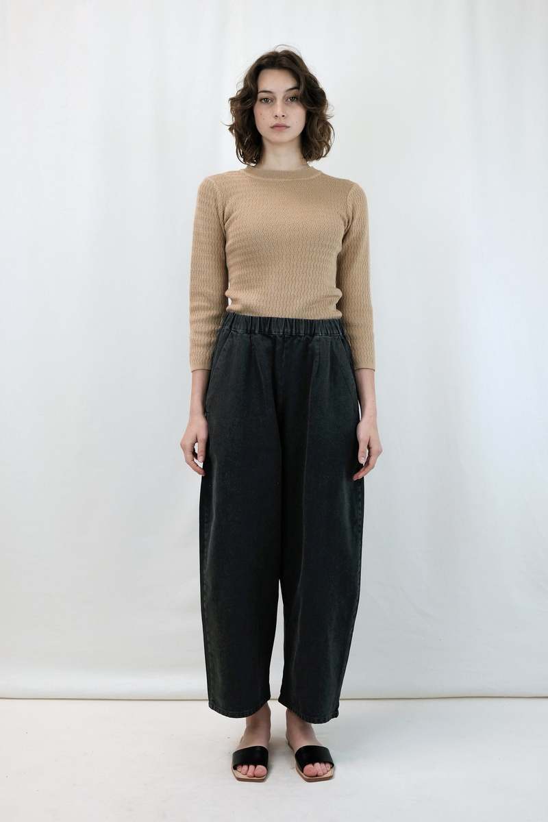 Micaela Greg Barrel Pant - Faded Black