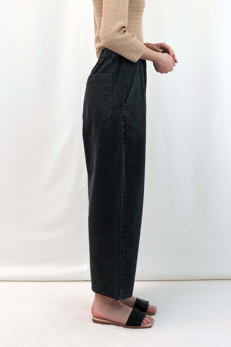 Micaela Greg Barrel Pant - Faded Black