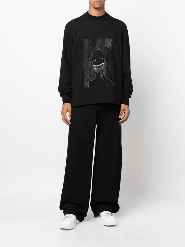 Rick Owens Crewneck Sweatshirt - Toothface Print | Garmentory
