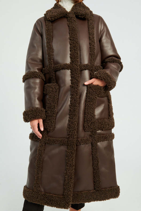 ★STAND STUDIO★ Patrice Coat Dark Brown Black 6110090108749 Stand Studio Patrice Coat - Dark Brown | Garmentory