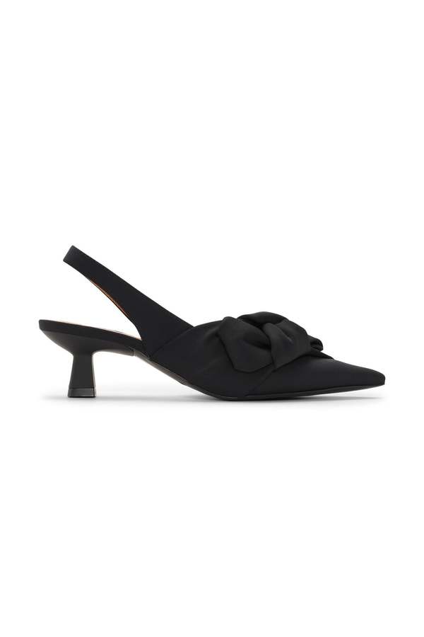 サンダル・ミュール Ganni Big Bow Kitten Pumps - Ganni - Synthetic - Black Black Black Bow Kitten Heel Pumps | GANNI US