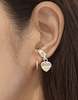 Cled Heart Dangling Ear Cuff - Gold/Silver - Thumbnail 8