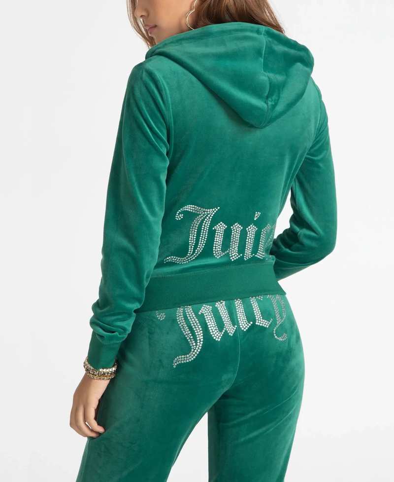 Juicy Couture Velour Bling Hoodie - Jade Green | Garmentory