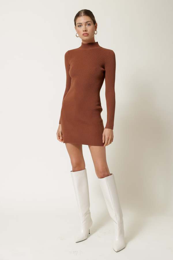 Line & Dot Reiss Mini Dress - Chocolate | Garmentory