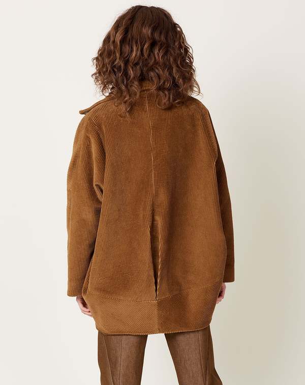 zero + maria cornejo Corduroy Long Sleeved Bea Parka - Camel
