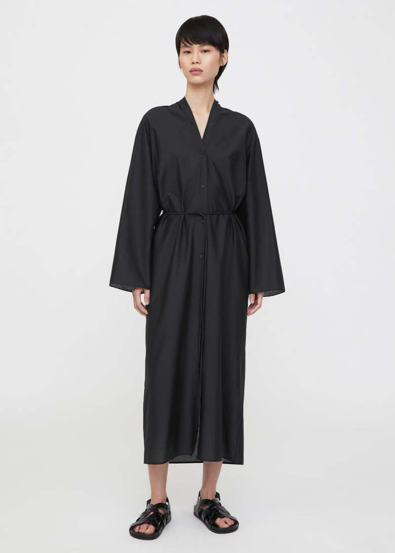 VIP【関税送料無料】希少 Toteme Black draped dress Draped V-neck dress black – TOTEME