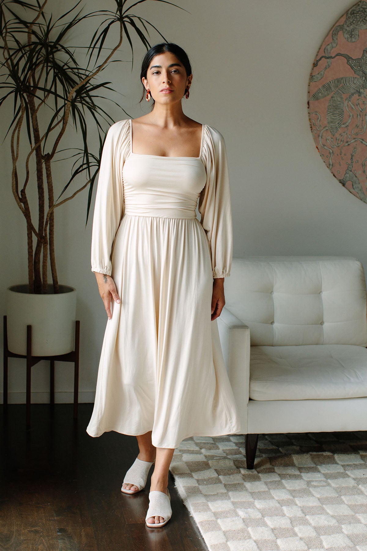 knee length dress jacket Duntery Scoop Knee Length Dress with Jacket