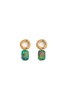 Forte Forte Sculpture Resin Earrings - Emerald/Gold - Thumbnail 1