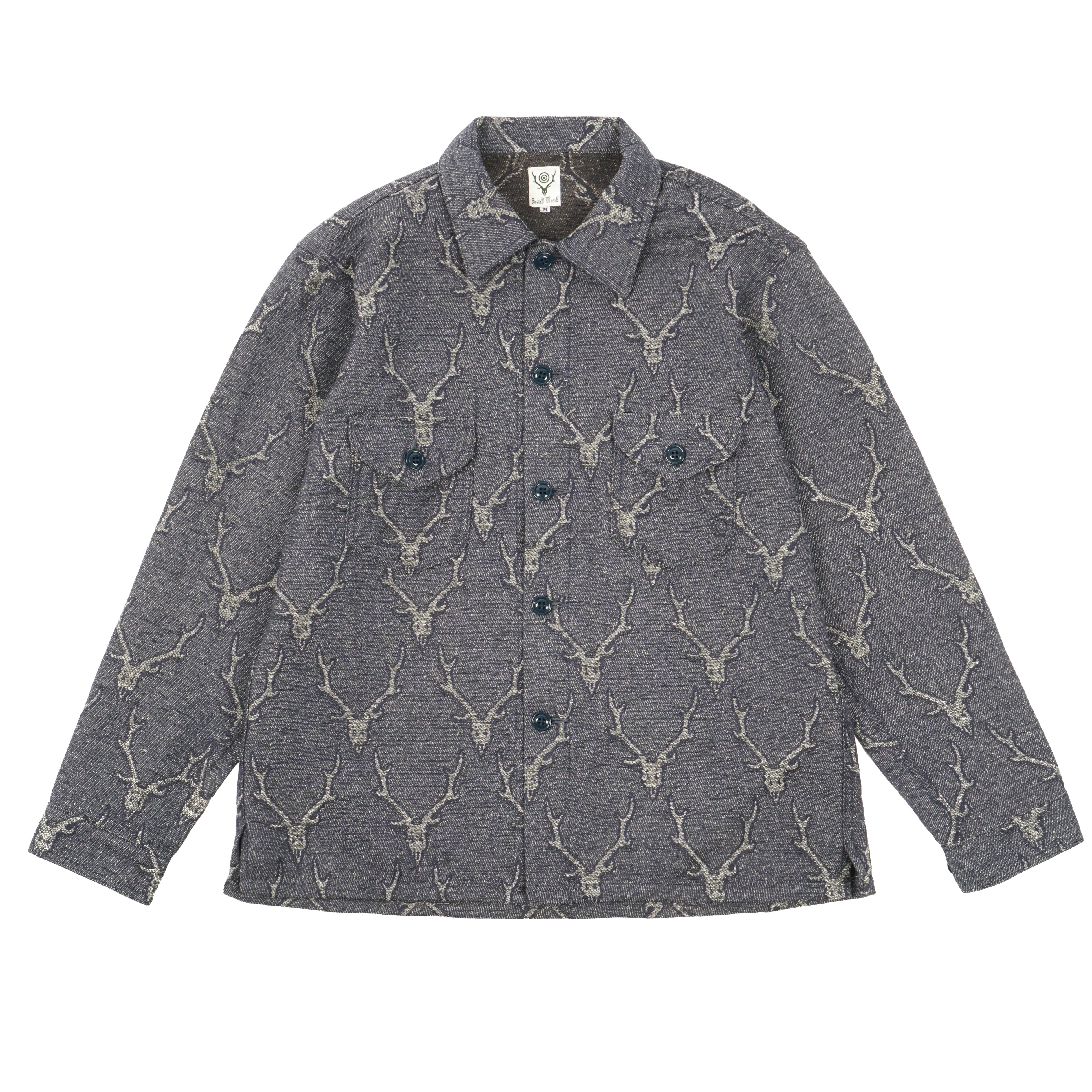 South2 West8 Deer Skull Smokey Shirt - Navy | Garmentory